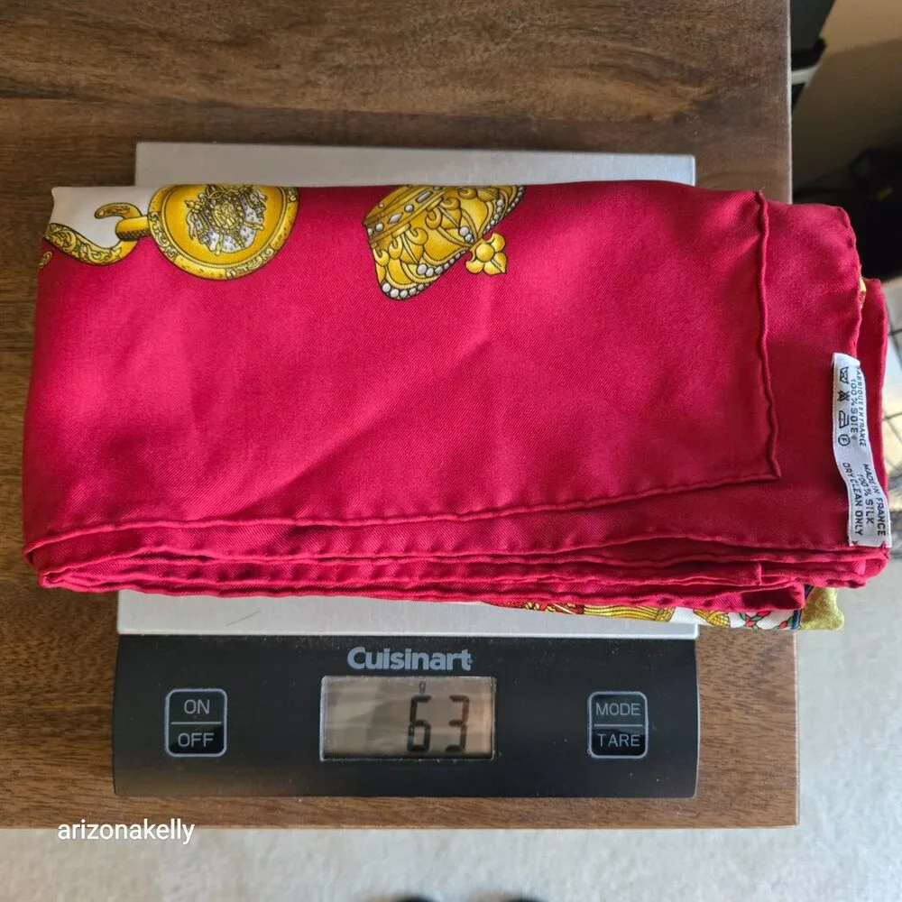 Hermès 'Les Tambours' Silk Scarf Red